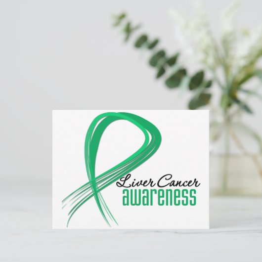 Liver Cancer Awareness Grunge Ribbon Briefkaart (Staand voorkant)