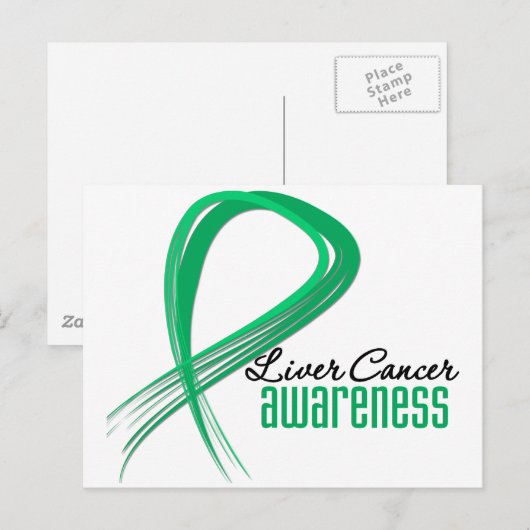 Liver Cancer Awareness Grunge Ribbon Briefkaart (Voorkant / Achterkant)