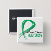 Liver Cancer Awareness Grunge Ribbon Vierkante Button 5,1 Cm (Voorkant /achterkant)