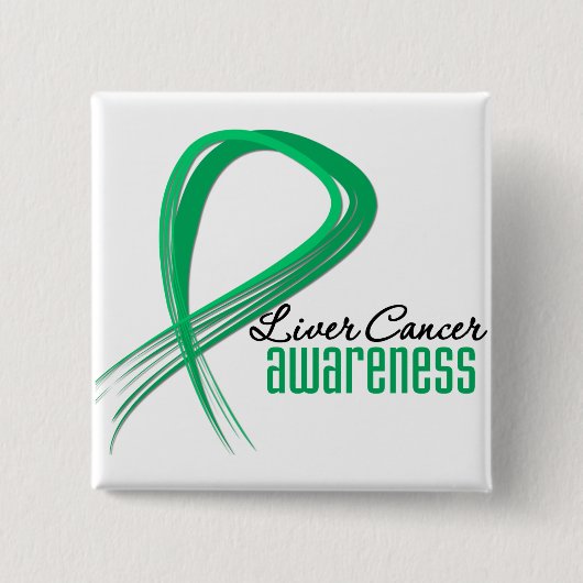 Liver Cancer Awareness Grunge Ribbon Vierkante Button 5,1 Cm (Voorkant)