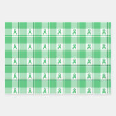 Liver Cancer Awareness Plaid Green Ribbon Inpakpapier Vel (Voorkant 3)