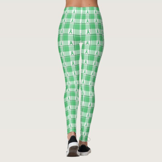Liver Cancer Awareness Plaid Green Ribbon Leggings (Achterkant)