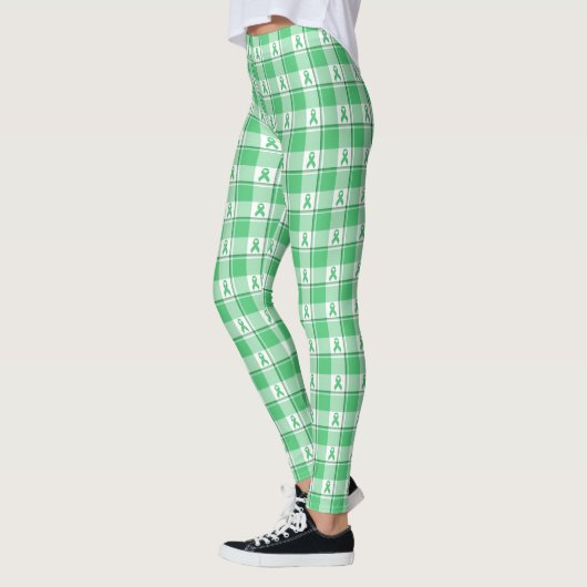 Liver Cancer Awareness Plaid Green Ribbon Leggings (Links)