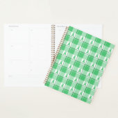 Liver Cancer Awareness Plaid Green Ribbon Planner (Display)