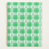 Liver Cancer Awareness Plaid Green Ribbon Planner (Voorkant)