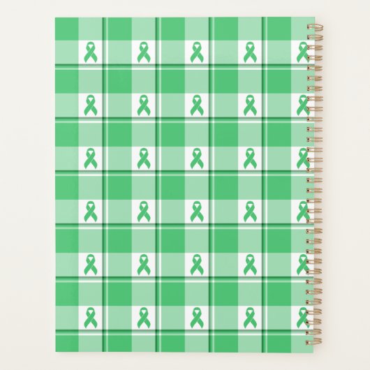 Liver Cancer Awareness Plaid Green Ribbon Planner (Achterkant)