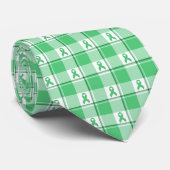 Liver Cancer Awareness Plaid Green Ribbon Stropdas (Opgerold)