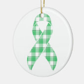 Liver Cancer Awareness Plaid Green Ribbon Survivor Keramisch Ornament (Links)
