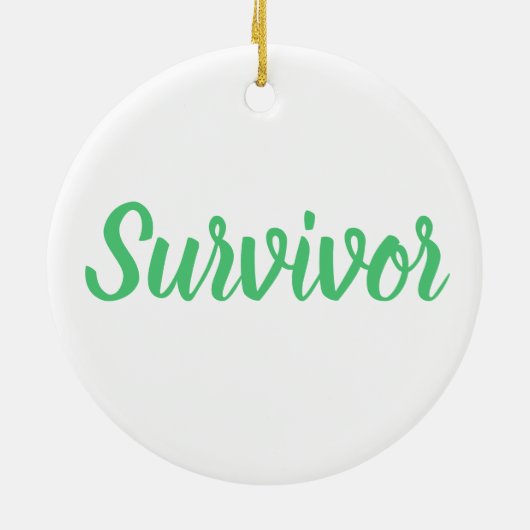 Liver Cancer Awareness Plaid Green Ribbon Survivor Keramisch Ornament (Achterkant)