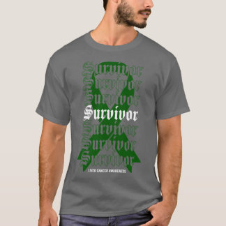 Liver Cancer Awareness Survivor Green Ribbon Gift1 T-shirt