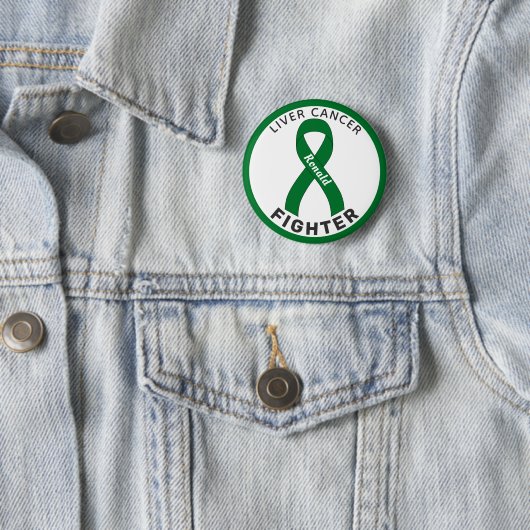 Liver Cancer Fighter Ribbon White Button (In situ)