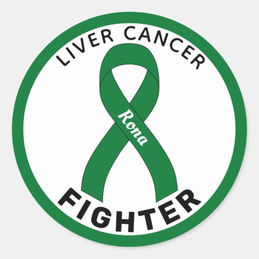 Liver Cancer Fighter Ribbon White Round Sticker (Voorkant)