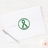 Liver Cancer Fighter Ribbon White Round Sticker (Envelop)