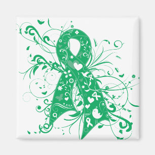 Liver Cancer Floral Swirls Magneet