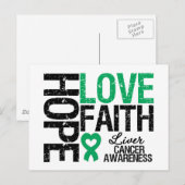 Liver Cancer Hope Love Faith Briefkaart (Voorkant / Achterkant)