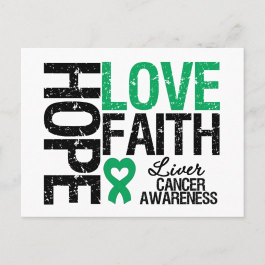 Liver Cancer Hope Love Faith Briefkaart (Voorkant)