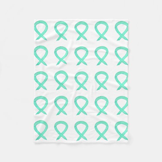 Liver Cancer Jade Awareness Ribbon Fleece Blankets (Voorkant)