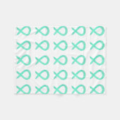 Liver Cancer Jade Awareness Ribbon Fleece Blankets Deken (Voorkant (Horizontaal))