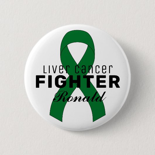 Liver Cancer Ribbon White Button (Voorkant)