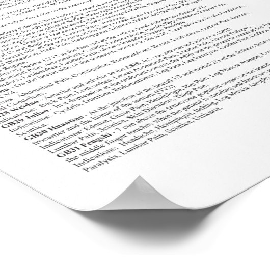 Liver Meridian Acupuncture Points Poster (Hoek)