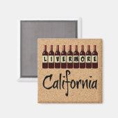 Livermore California Red Wine Botles Tasting Fun Magneet (Voorkant / Achterkant)