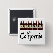 Livermore California Red Wine Botles Tasting Fun Vierkante Button 5,1 Cm (Voorkant /achterkant)