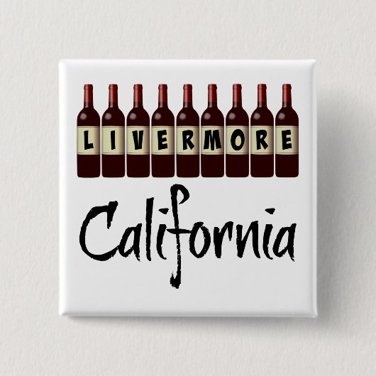 Livermore California Red Wine Botles Tasting Fun Vierkante Button 5,1 Cm (Voorkant)