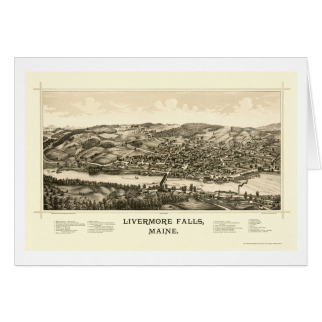 Livermore Herfsten, ME Panoramic Map - 1889 (Voorkant Horizontaal)