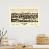 Livermore Herfsten, ME Panoramic Map - 1889 Poster (Keuken)