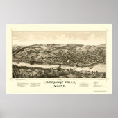 Livermore Herfsten, ME Panoramic Map - 1889 Poster (Voorkant)