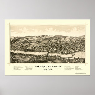 Livermore Herfsten, ME Panoramic Map - 1889 Poster