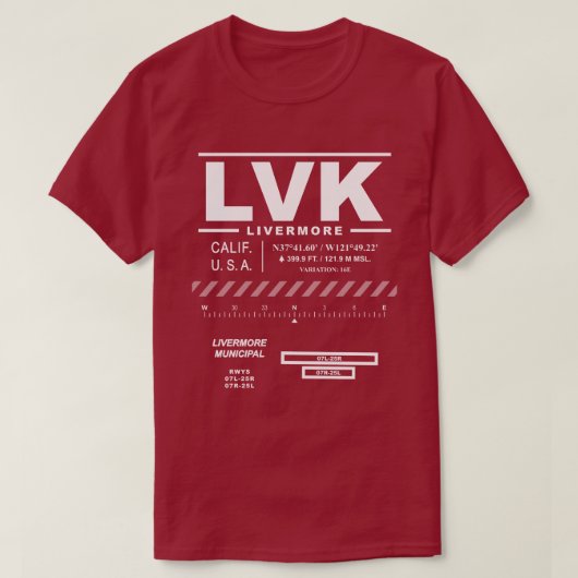 Livermore Municipal Airport LVK T-shirt (Design voorkant)