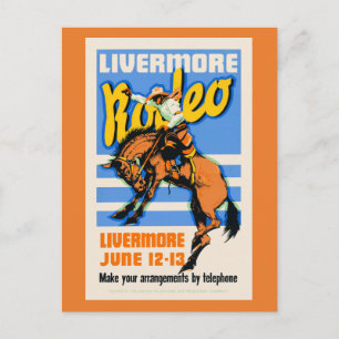 Livermore Rodeo Vintage Wandkunst 1933 Briefkaart