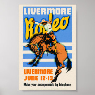 Livermore Rodeo Vintage Wandkunst 1933 Poster