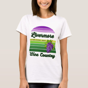 Livermore Wine Country Paars Groene Strepen Druive T-shirt