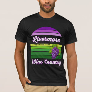 Livermore Wine Country Paarse Groene Strepen Druiv T-shirt