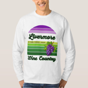 Livermore Wine Country Paarse Groene Strepen Druiv T-shirt