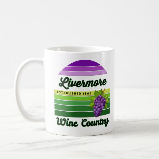 Livermore Wine Country Purple Green Stripes Grapes Koffiemok (Links)