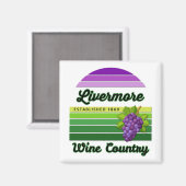 Livermore Wine Country Purple Green Stripes Grapes Magneet (Voorkant / Achterkant)