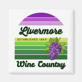 Livermore Wine Country Purple Green Stripes Grapes Magneet