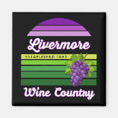 Livermore Wine Country Purple Green Stripes Grapes Magneet (Voorkant)