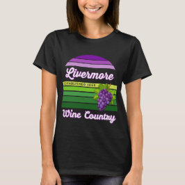 Livermore Wine Country Purple Green Stripes Grapes T-shirt