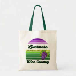 Livermore Wine Country Purple Green Stripes Grapes Tote Bag