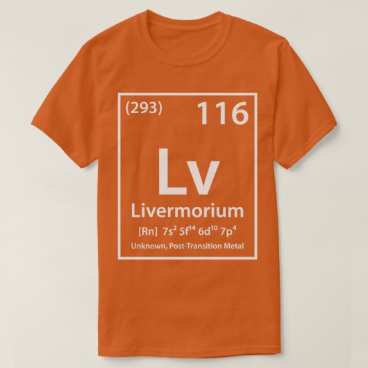 Livermorium-element T-shirt (Design voorkant)