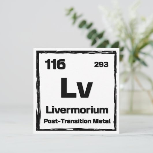 Livermorium (Lv) - Periodic Table of The Elements Kaart (Staand voorkant)