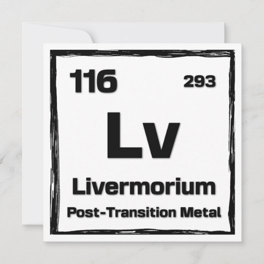 Livermorium (Lv) - Periodic Table of The Elements Kaart (Voorkant)