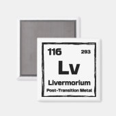 Livermorium (Lv) - Periodic Table of The Elements Magneet (Voorkant / Achterkant)
