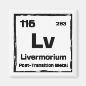 Livermorium (Lv) - Periodic Table of The Elements Magneet (Voorkant)