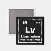 Livermorium (Lv) - Periodic Table of The Elements Magneet (Voorkant / Achterkant)