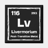 Livermorium (Lv) - Periodic Table of The Elements Magneet (Voorkant)